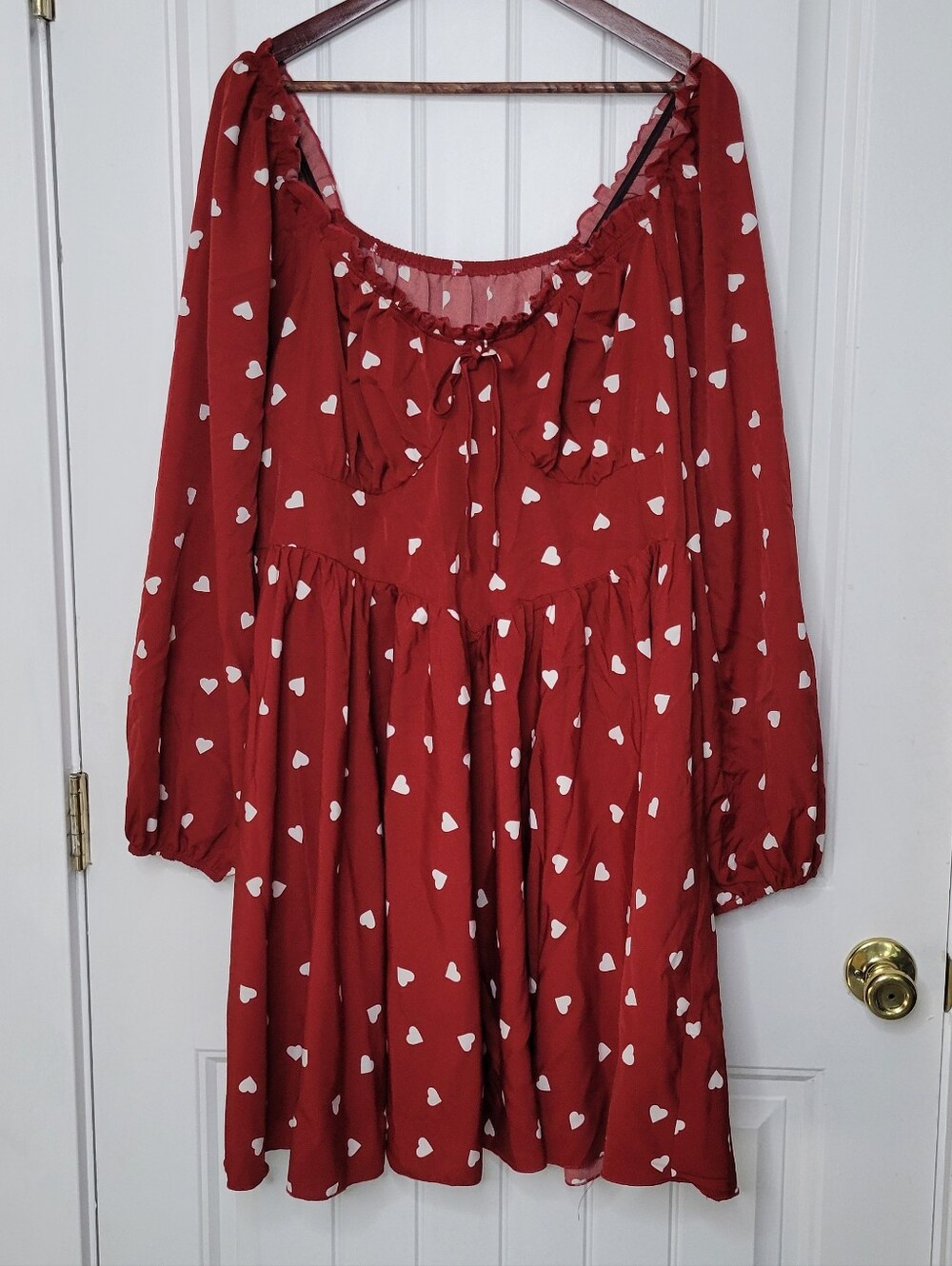 SHEIN Curve Red Heart Print Dress